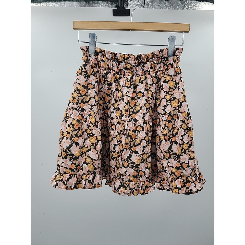 The Westside Floral Mini Skirt Sz M Boho Vacation Beachy Resort Prairie